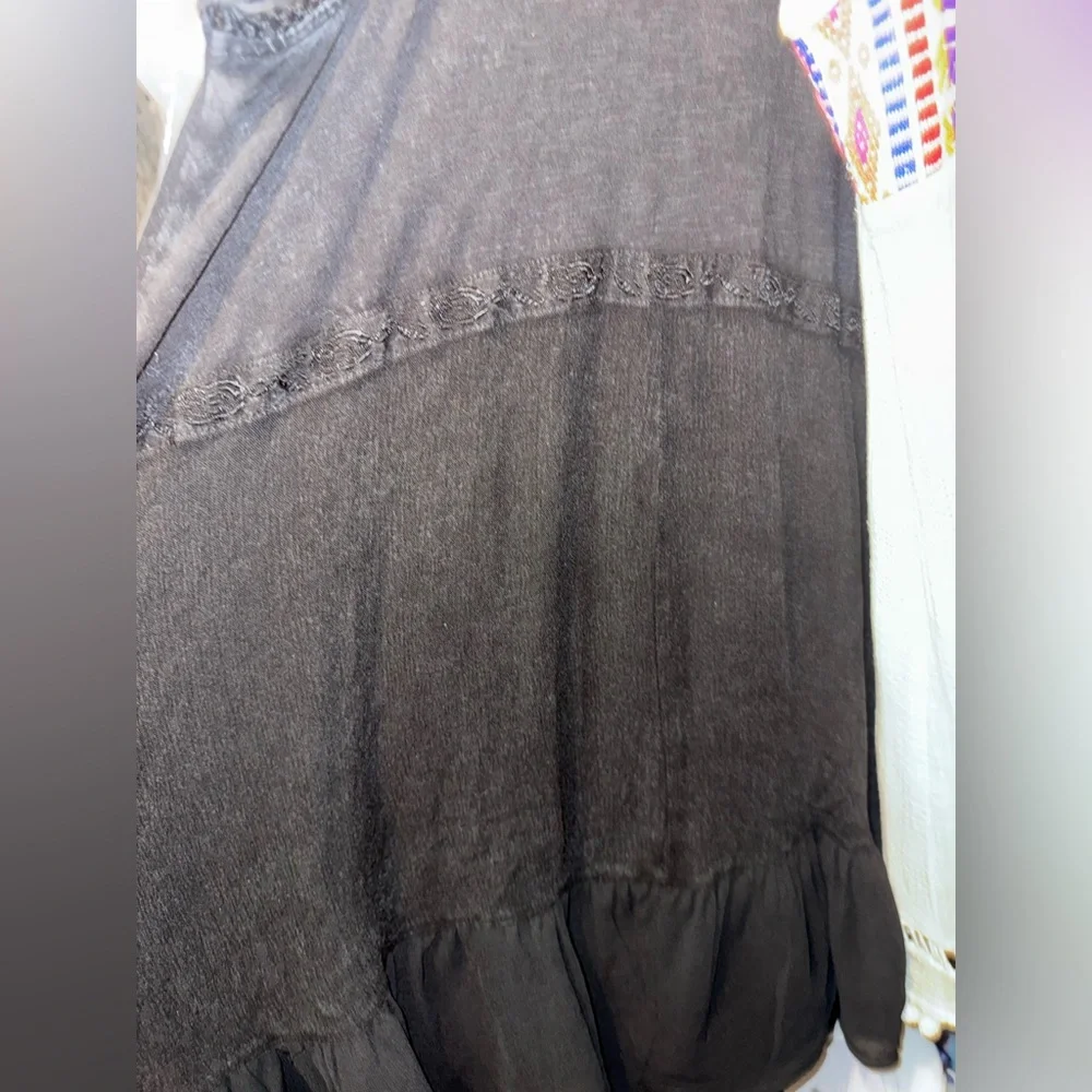 Free People Black and Gold Mini Summer Daze Dress - Picture 7 of 9